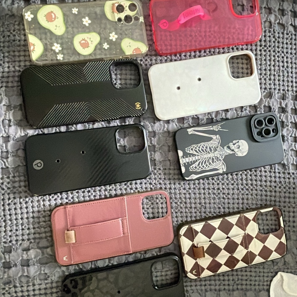 Assorted Phone Cases - Black, Pink, White